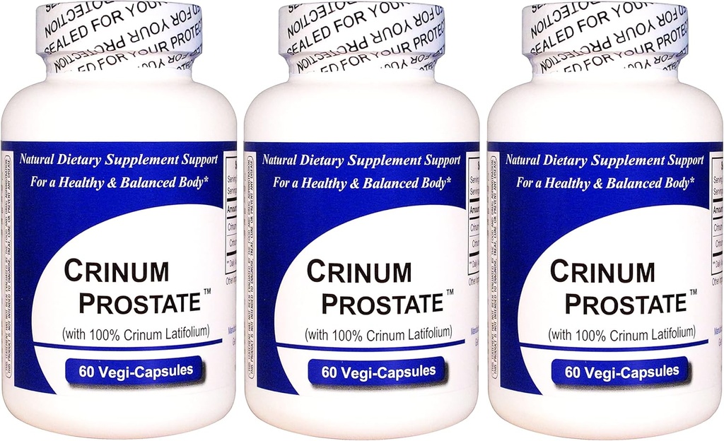 Crinum Prostate 3-Pack (60 Vegi Caps per pudel) 100% kontsentreeritud Vietnami Crinum Latifolium, ei sisalda sünteetilisi täiteaineid nagu ränidioksiid, talk, magneesiumsteraat jne.
