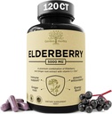 Elderberry koos C-vitamiini, tsingi ja ingveriga - tugev immuunsuse suurendaja 5000 Mg Elderberry, tsink ja C-vitamiin - täiskasvanutele mõeldud mitte-GMO immuunsuse vitamiinid, mis aitavad teil tunda elavat, 120 kapslit