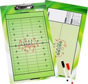 BETTERLINE Football Coaching Board Double-Sided Dry-Erase Clipboard for American Football Coaches - kaasas 2 kustutatavat pliiatsit