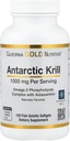 Kalifornia kuldne toitumine Antarktika krillõli, oomega-3 fosfolipiidid looduslikult esineva astaksantiiniga, looduslik maasikas ja sidrunimaitse, Non GMO, 1000 mg, 120 kala želatiin Softgels