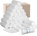Treela 100 rullid Gauze Bandage, 4 x 5 Yards, Elastsed ribad Individuaalne pakend Steriilne mittelateks esmaabipadjad Meditsiiniline hingamine Gauze'i rullmähis ohutuse haavade eest hoolitsemiseks ja tarnimiseks