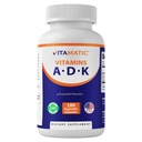Vitamaatiline ADK-vitamiini lisand, 180 Veg-kapslit, kõrge tugevusega vitamiinid A, D3, K2 luu tervise jaoks, kaltsiumi imendumine, mitte-GMO, gluteenivaba