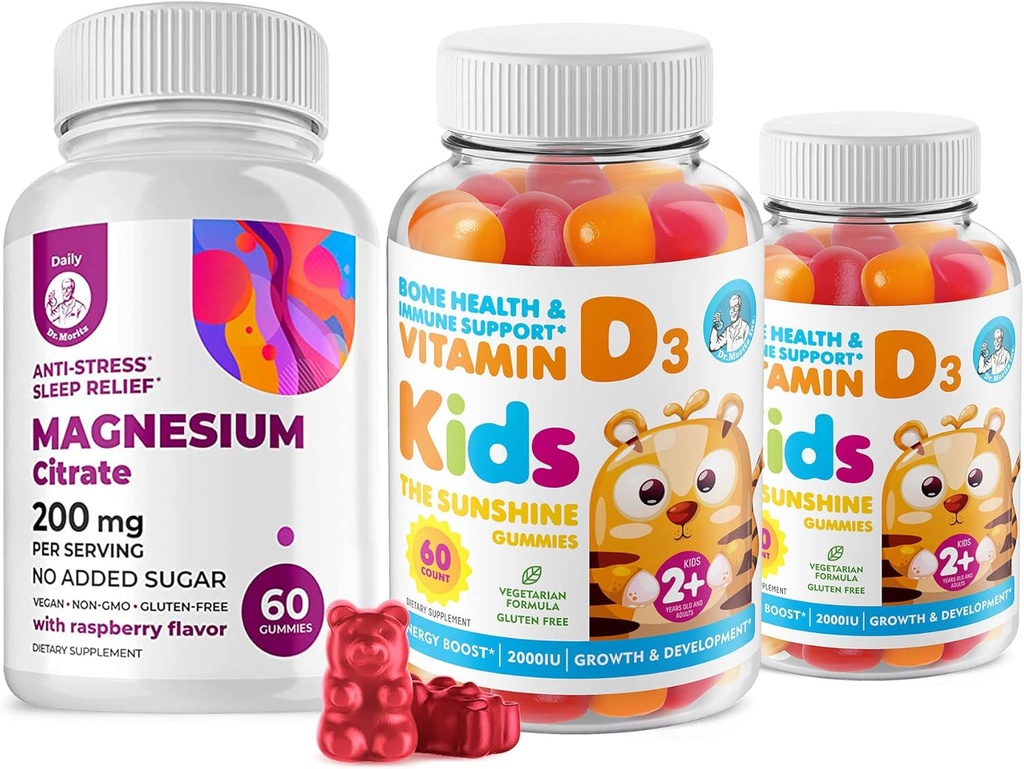 D-vitamiini kummid lastele ja täiskasvanutele 2000 RÜ ja magneesiumkummid - tervislikud D3-vitamiini lisandid 1000 IU - taimetoitlane želatiin-vaba immuunsuse tugi suhkruvaba magneesiumiga pehmed närid lastele ja täiskasvanutele
