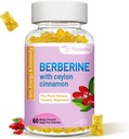 Berberiin koos Ceylon Cinnamon Gummies, kõrge potentsiaaliga Berberine HCI täiendus, immuuntervise tugi, 60 Mango maitsestatud kummikuid