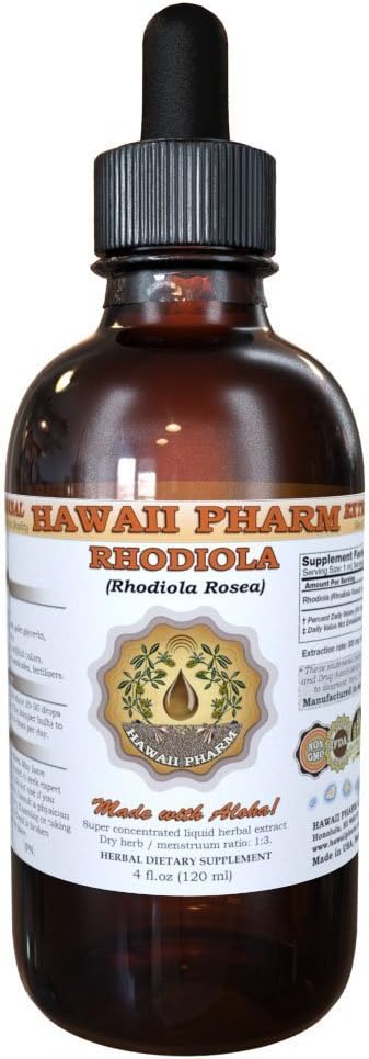 Hawaii Pharm Rhodiola (Rhodiola Rosea) Vedelikekstrakt, tinktuur, taimsed toidulisandid, valmistatud USAs, 2 fl.oz