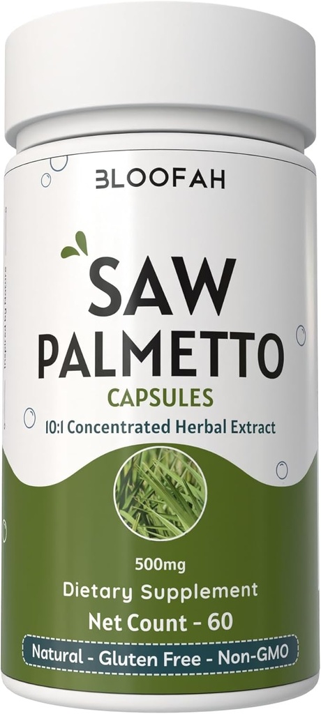 Saw Palmetto kapslid 500mg | 10: 1 Kontsentreeritud ekstrakt | Serenoa Repens Taimne lisand | Mitte-GMO, Gluteenivabad Lihtne võtta kapslid (60 loend (pakk 1))