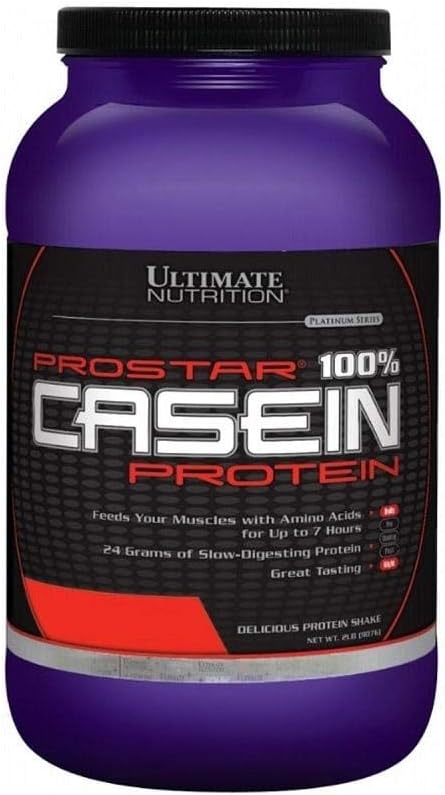 Ultimate Nutrition Prostar Micellar ja hüdrolüüsitud kaseiini valgu pulber - rasvavaba üleöö Lihaste kasv ja taastumine BCAA-dega, 2 naela, Vanilla