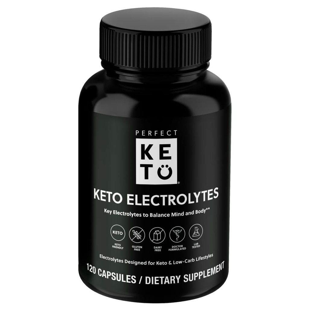 Täiuslikud Keto elektrolüütide kapslid, gluteenivabad, elektrolüütide lisandid magneesiumi, kaltsiumi, kaaliumi ja naatriumiga, hüdraat, energia, taastamine ja immuunsus, maitsestamata, 120 serveerimist