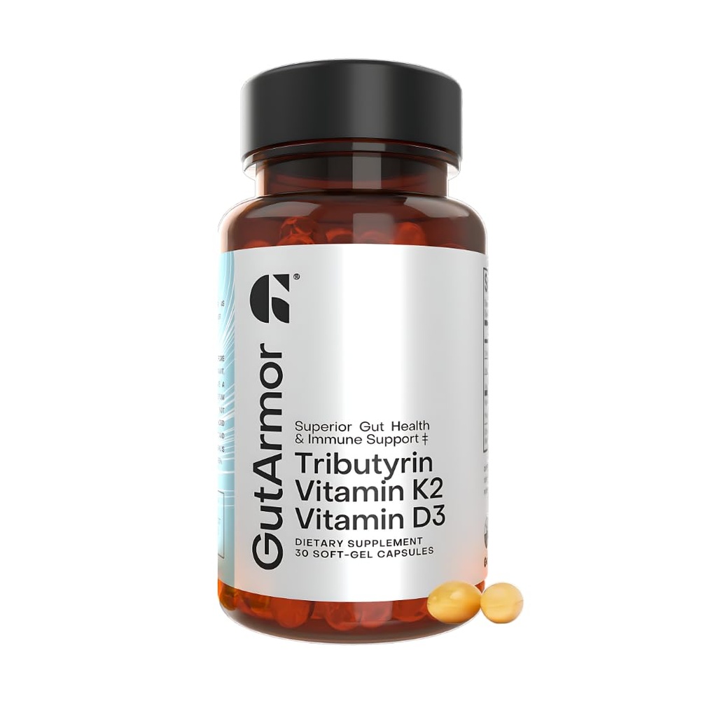 Soolestiku ja südame tervis + immuunsuse tugi | 1 kuu pakkumine | 30 pehmet geeli kapslit | puhas butüraat 350mg & D3-vitamiin 2000IUs & K2-vitamiin 120mcg | Südame tervis | Seedetrakti tugi