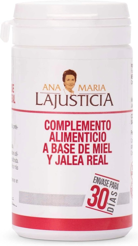 ANA MARIA LAJUSTICIA - Royal Jelly with Honey - Food Supplement - 135g - Piima- ja gluteenivaba Taimetoit Sõbralik, et edendada veresoonte tervist.