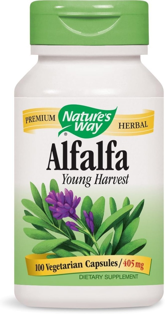 Nature's Way Alfalfa lehed, 1215 mg, 100 taimetoitlast kapslit, pakend 2