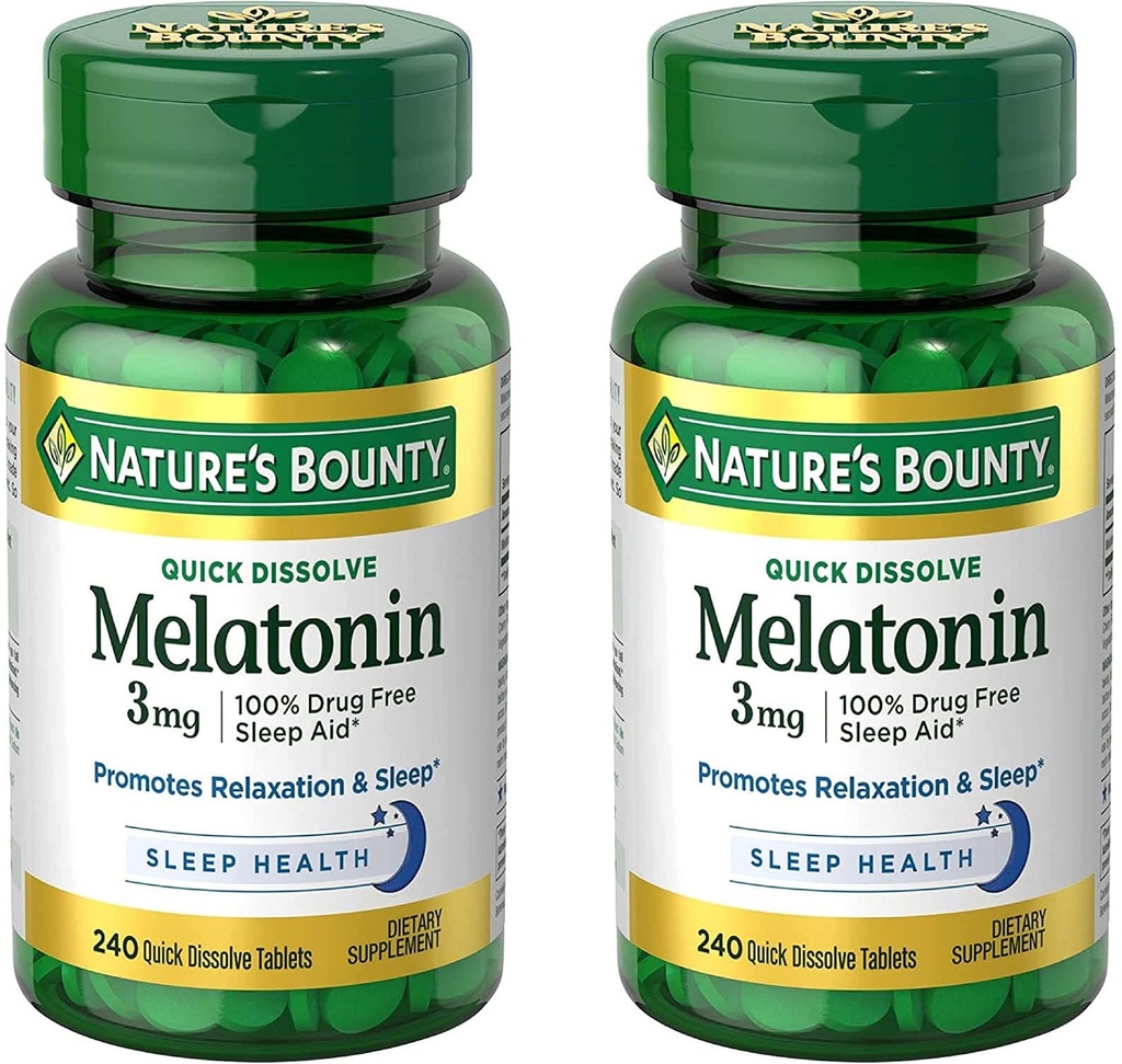 Looduse pearaha melatoniin 3mg, 100% ravimivabad uneabivahendid täiskasvanutele, toetab lõõgastumist ja und, toidulisandit, 240 loendit (2. pakk)