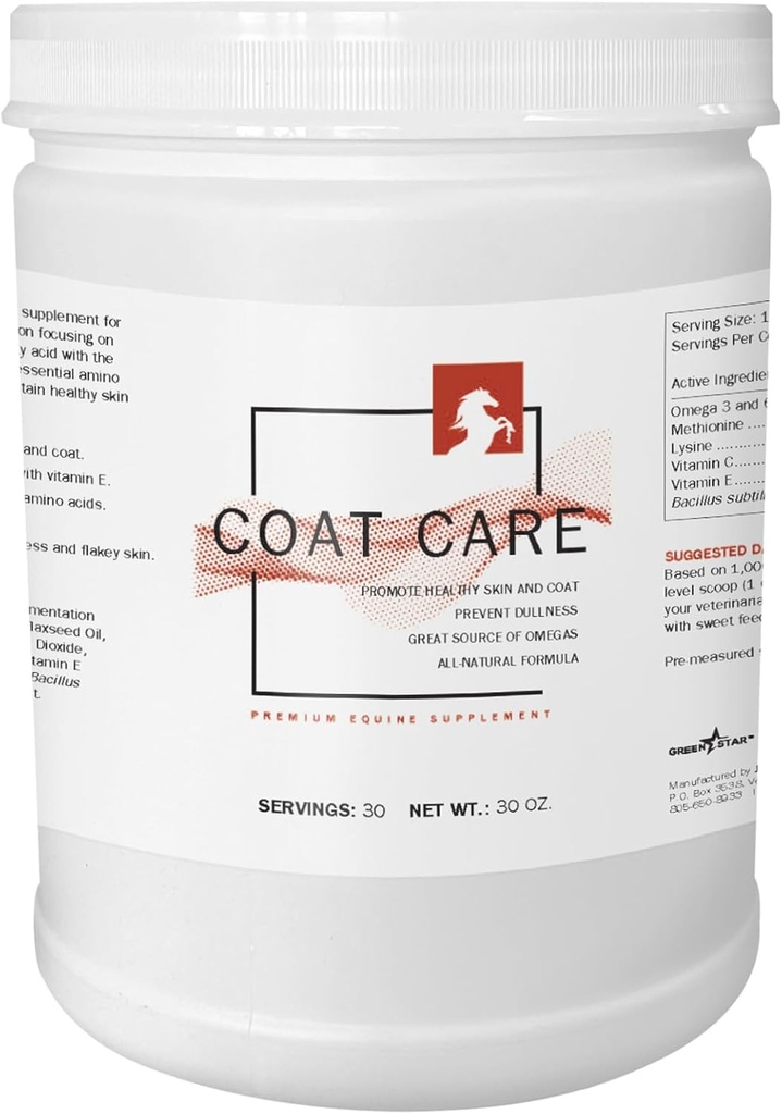 Green Star, Coat CareTM, Powder Equine Supplement, Söödalisand, 2 Lbs