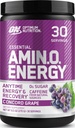 Optimum Nutrition Amino Energy - Pre Treening rohelise tee, BCAA, Aminohapped, Keto Sõbralik, Rohelise Kohvi ekstrakt, energiapulber - Concord Viinamarja, 30 Servings