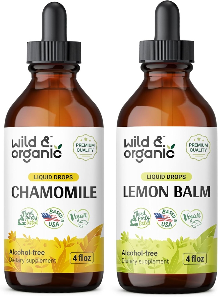 Wild & Organic Kummel Tinktuur 4 fl oz & Lemon Balm Tinktuur 4 fl oz