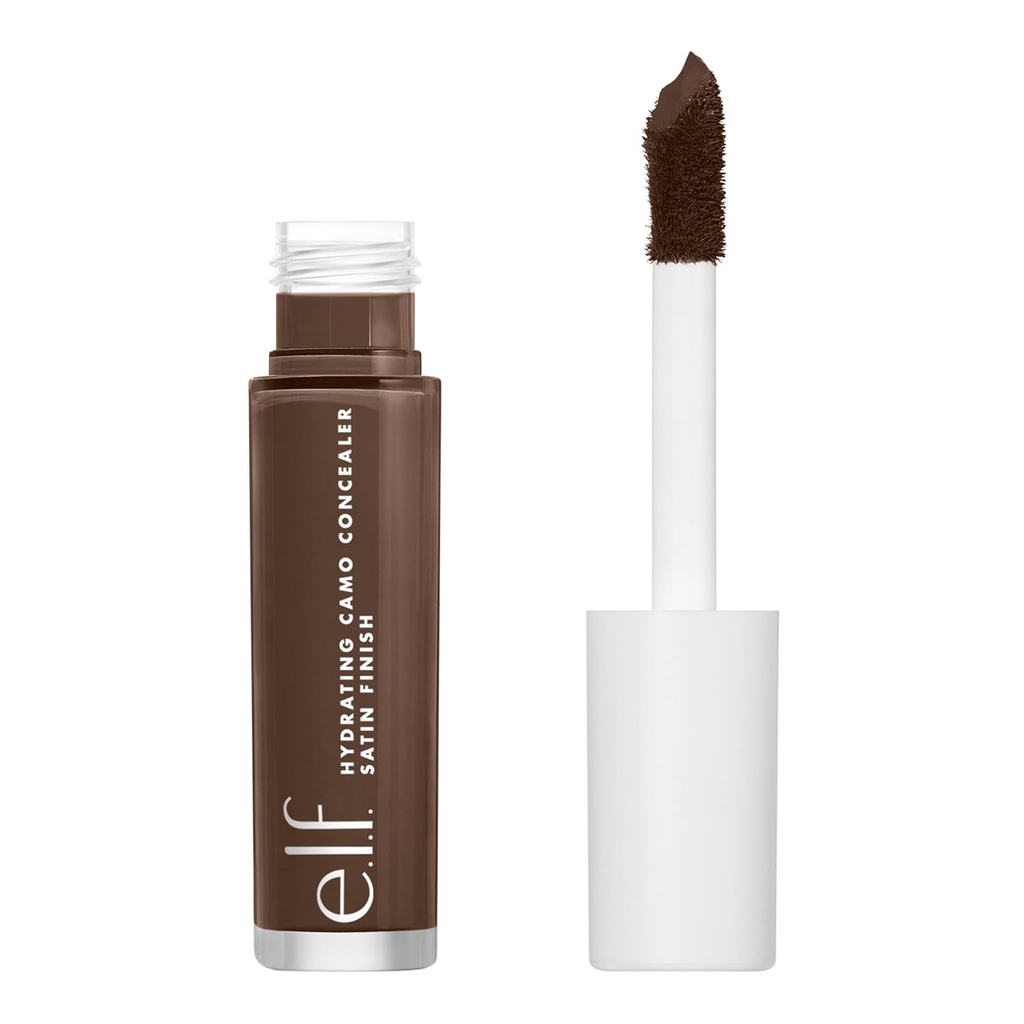 e.l.f. Hydrating Camo Concealer, Covers Blemishes & Under-Eye Circles, Full-Coverage & Delivers A Satin Finish, Vegan & Cruelty-Free, Rich Walnut
