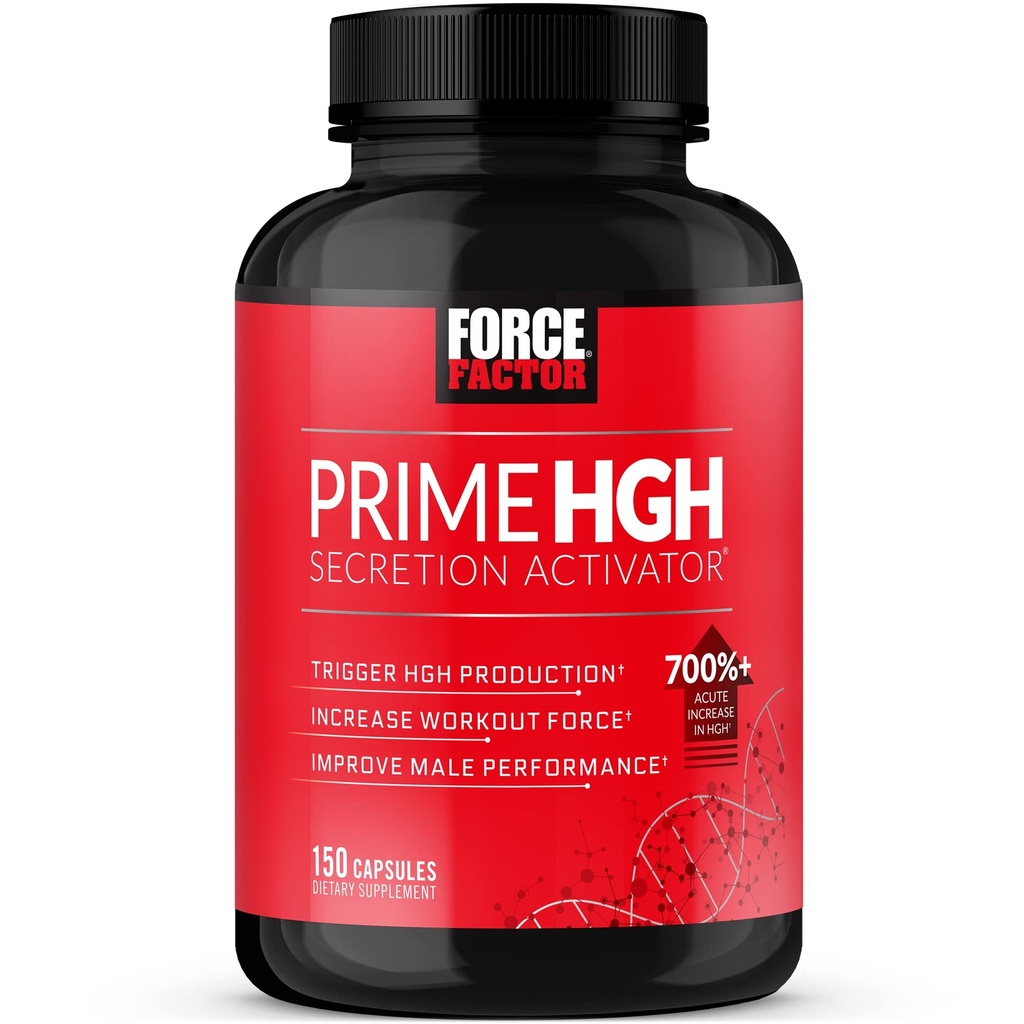 FORCE FACTOR Prime HGH sekretsiooni aktivaatori täiendus meestele L-arginiini ja L-glutamiini käivitada HGH tootmine, suurendada treeningjõudu ja parandada sportlikku sooritust, 150 kapslit