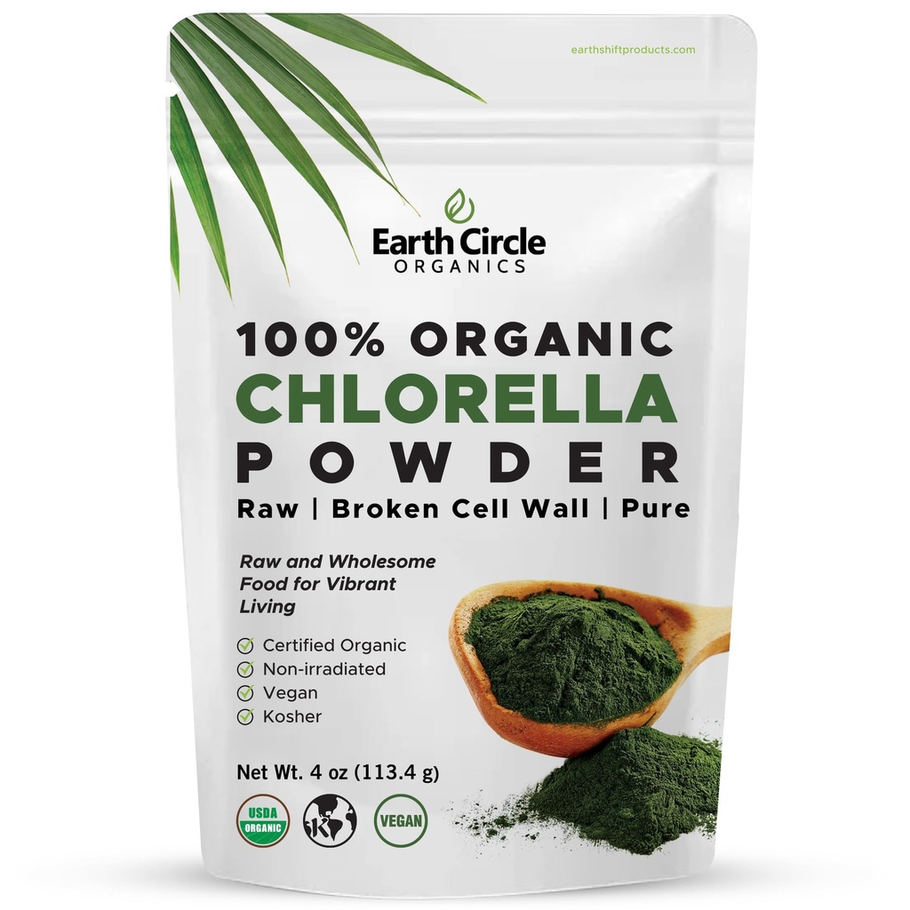 Maakera Orgaanilised Klorella Pulber Superfood | Kosher | Broken Cell Wall Chlorophyll, Vegan, Super Green Vegae, Clean Chlorella, kõrge valgu, kiudaine ja aminohapete - 4oz