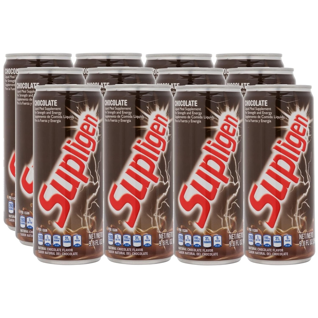 Supligen Chocolate Vedel Meal Supplement, 9,87 oz (Pack of 12) - Valk Ja Vitamiin Shake energia, tugevus ja taastumine - Valmis-to-Drink Toitumine Meal