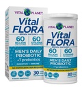 Vital Planet - Vital Flora probiootikumid meestele, 60 miljardit CFU, 60 erinevat tüve, 7 orgaanilist prebiootikumi, meeste igapäevane riiulil stabiilne probiootikum immuunsuse toetamiseks, gaasi leevendamine, seedetrakti tervis 30 kapslit