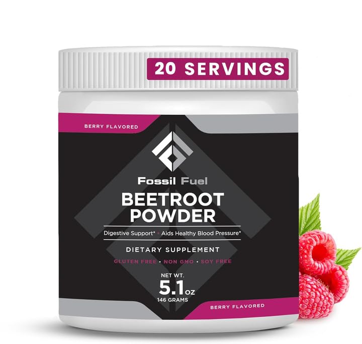 Fossiilkütus Orgaaniline suhkrupeedi juurepulber, toetab lämmastikoksiidi, ringlust, energiat, südame tervist - peedi Premium Superfood Beet Powder Dietary Nitrates, Non-GMO, Vegan-Friendly, Berry (20 Servings)