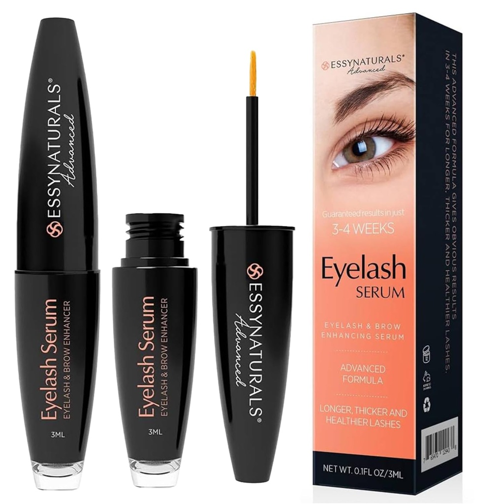 Essynaturals Premium ripsmete kasvu seerum pikemate, täielikumate, paksemate ripsmete jaoks