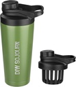 DIW 24 oz Shaker Bottle, Roostevabast terasest Shaker Pudel müravaba disainiga, Isoleeritud Metal Shaker Cup valgusegudele ja Pre Workout, Gym Bottle Shaker (roheline)