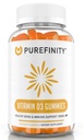 PUREFINITY Vitamiin D3 5000 iu Gummies - teie igapäevane D-vitamiini lisand luude tervisele, immuunsüsteemi tervisele ja liigeselihaste toetusele täiskasvanutele ja lastele - gluteenivaba, mitte-GMO - 60 köögiviljakummi