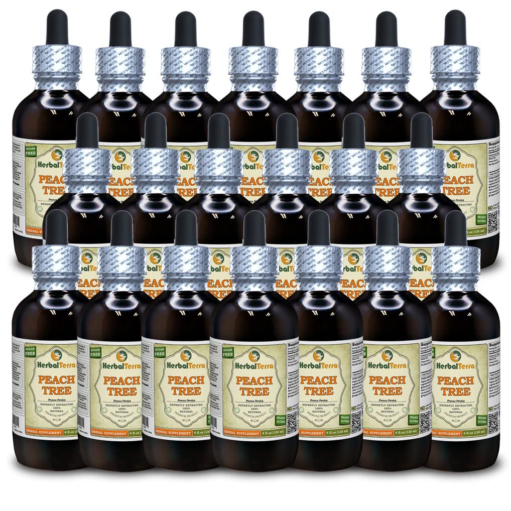 Virsikupuu (Prunus Persica) tinktuur, kuivatatud koore vedelekstrakt (Brändinimetus: HerbalTerra, Proudly Made in USA) 20x4 fl.oz (20x120 ml)