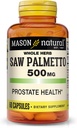 MASON NATURAL Saw Palmetto 500 mg, toetab eesnäärme tervist ja kuseteede funktsiooni, 60 kapslit