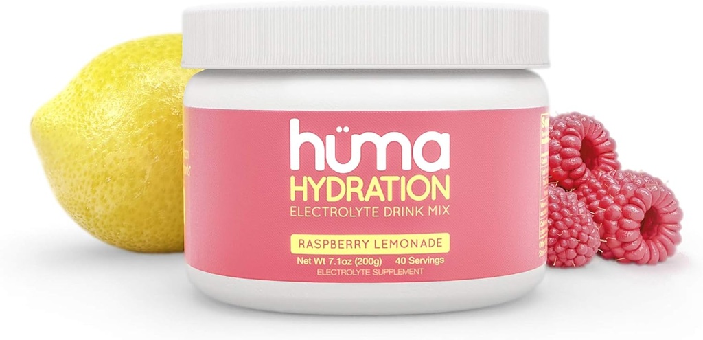 HUMA CHIA Hüdrojoogisegu, Vaarika Lemonaadi 40 serveerimist - madala kalorsusega, kõrge elektrolüütiline pulber - 100% looduslik, 1 g suhkur, 10 Cal