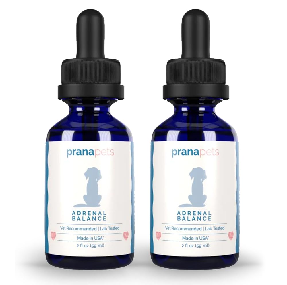 PranaPets Adrenal Balance for Dogs with Cushing's | Loomulikult leevendab Cushingi haiguse sümptomeid koertel | Lagritsavaba taimevorm Cushingi tõvega koertele - 2 Pack