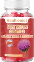 Piimaohakakummid Maksa puhastamiseks, Detox & Remont Rasvane maks Vormel Gummies, Piimaohakaekstrakt | Antioksüdant Toetus & Looduslik Maks Tervis, Maksa Detox, 60 Vegan Ct