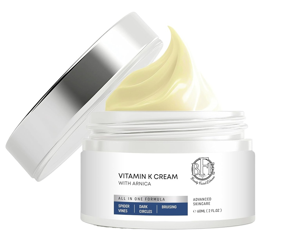 K-vitamiini kreem - niisutav sinikas tervendav valem. Dark Spot korrektor muljumiseks, Spider Veins & Broken Capillaries. Vähendab silmade all tumedaid ringe, peenikesi jooni, punetust ja kortse.