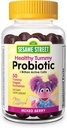 Webber Naturals Seesame Street Tervislik Tummy probiootikumid lastele, 1 miljard aktiivset rakku kummi kohta, 50 kummikut, seedetrakti tervise jaoks, gluteeni, piima, maapähkli ja želatiini vaba, vegan