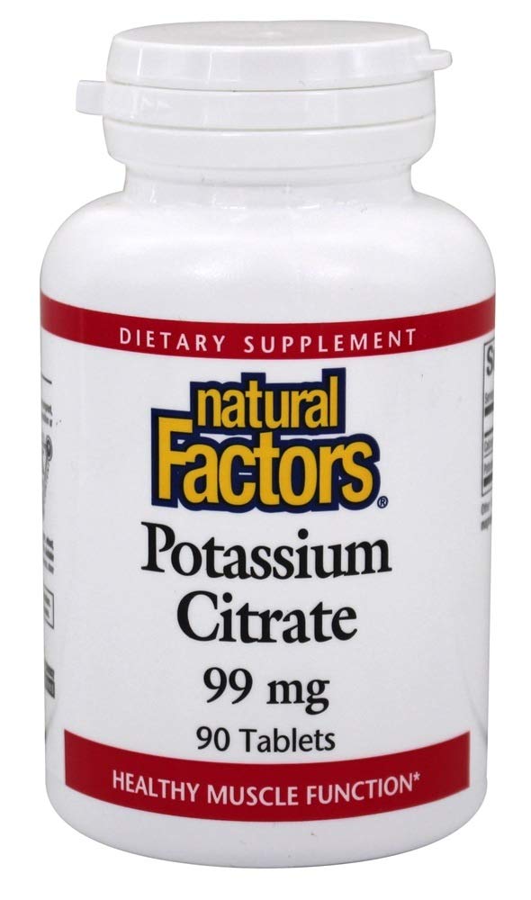 Looduslikud tegurid - Kaaliumtsitraat 99mg, toetab tervislikke lihaseid, närve ja südant, 90 tabletti
