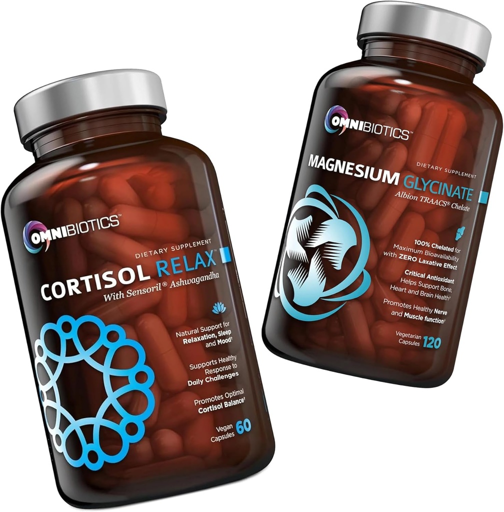 OmniBiotics Cortisol Relax Supplement + Magneesium Glycinate