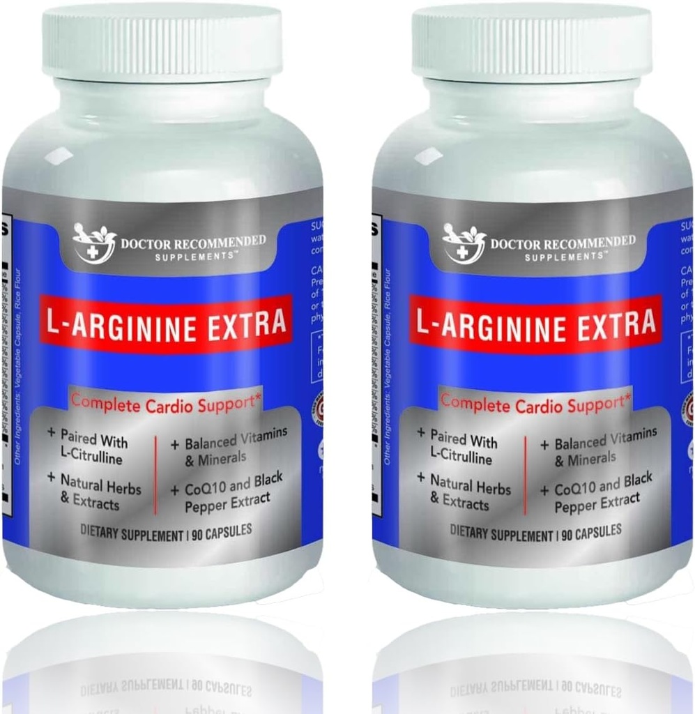 Premium L-arginiin 1000 MG lämmastikoksiidi valem toetab südame tervist, lämmastikoksiidi tootmist, vastupidavust ja rohkem - 2 Pack