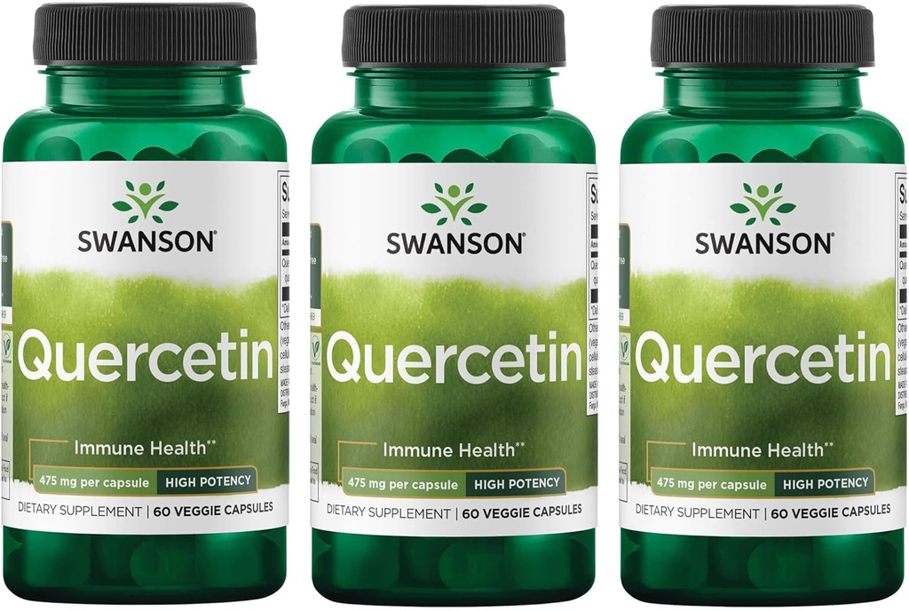 Swanson High Potency Quercetin - Antioxidant Defense - (60 Veggie Capsules) 3 Pack