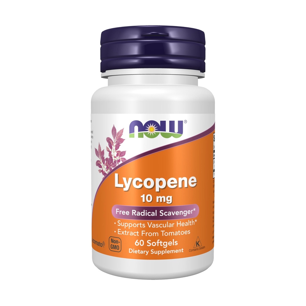 NOW Supplements, Lükopeen 10 mg loodusliku ekstrakti tomatid, Vaba Radical Scavenger *, 60 Softgels