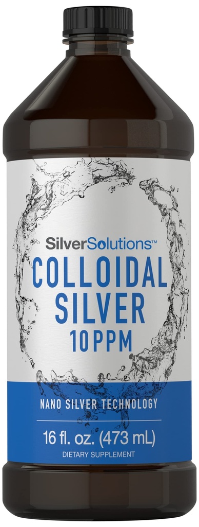 Carlyle Colloidal Silver Liquid | 10 PPM | 16 fl. Oz (473 mL) | with Nano Silver Technology Solutions | Vegetarian, Non-GMO, Gluten Free Supplement