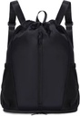 Sportnew Drawstring Backpack Sport Gym Bag koos kingade osa, String Backpack Cinch naistele Mehed, Veekindel Drawstring Bag treeningu Reisid, Kerge, Must, Patent Pending