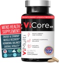 ViCore Premium Meeste Taimne täiendus - Tongkat Ali (Longjack), Maca Juur, Panax ženšenn, tsink & L-arginiin - toetab energiat, vastupidavust, immuunsust ja meeste heaolu - 60 kapslit