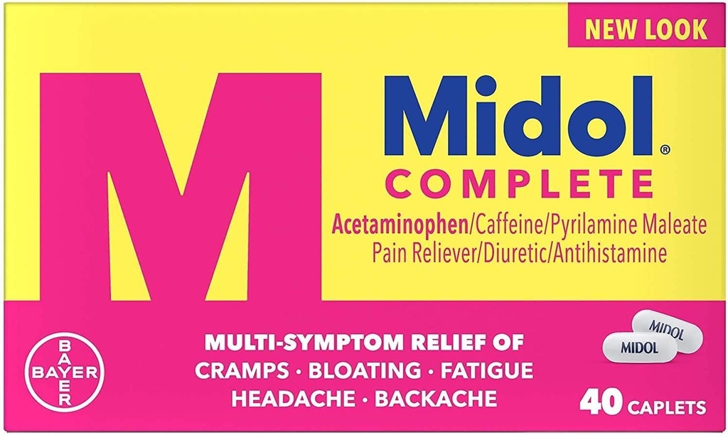 Midol Täielik Maksimaalne Tugevusvalu Reliever Caplets 40 ea (Pack of 4)