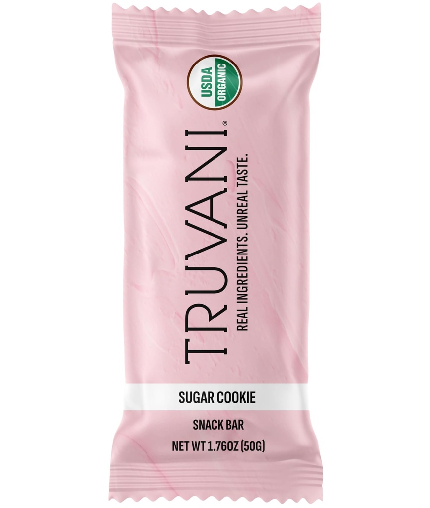 Truvani taimepõhised snack baarid | Sugar Cookie 1 Pack | 6 g valku | USDA orgaaniline ja vegan | Ainus baar | Piima-, soja- ja gluteenivaba | Individuaalselt pakitud