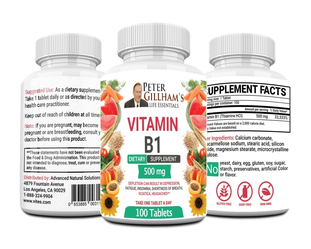Peteri valik B1 tabletid Toidulisand (B1 500mg, 100 tabletti)