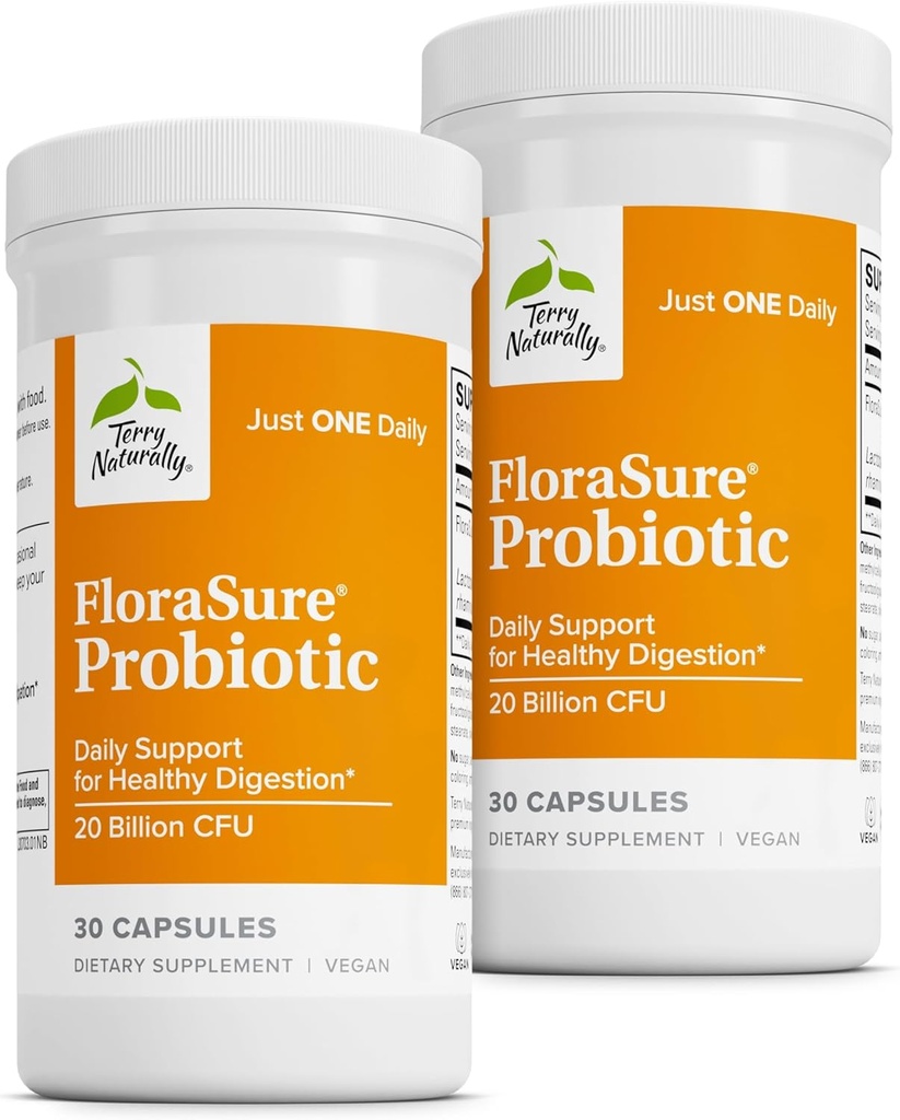 Terry loomulikult FloraSure probiootikum - seedimist täiendada, et aidata vastu aeg-ajalt puhumine ja toetada gaasi leevendust - soolestiku tervise toetamine Bifidobacterium Bifidum - 30 kapslit (pakk 2)