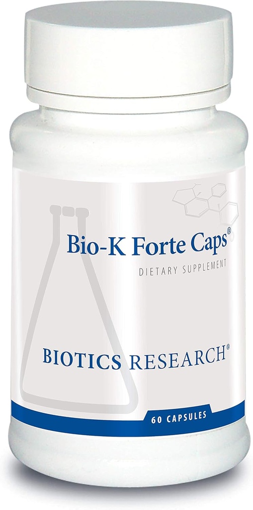 Biotics Research Bio K Forte Caps K-vitamiini menakinoon 7, fütonadioon, kombinatsioon K1 & MK 7 suhtes 1:10 Suure tugevusega K-vitamiin SOD ja katalaasi 60 kapsliga