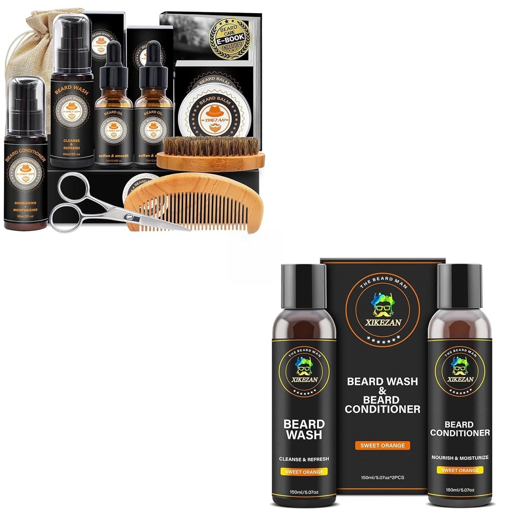 XIKEZAN Kingitused meestele w / Beard Kit ja Beard Shampoo ja konditsioneer komplekt
