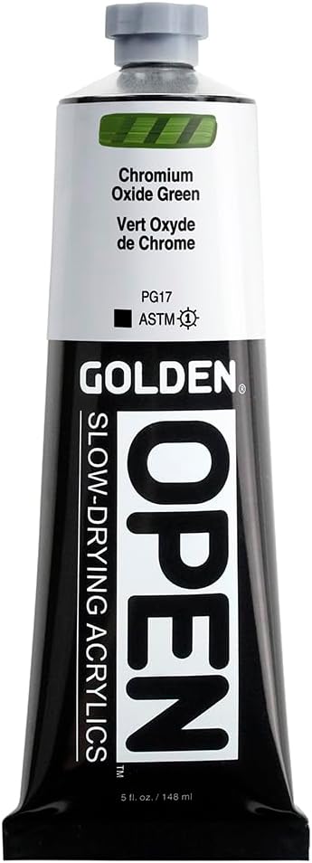 Avatud aeglaselt kuivavad akrüülid GOLDEN, Chromium Oxide Green, 5 fl oz. tube, professionaalne akrüülvärv, läbipaistmatu